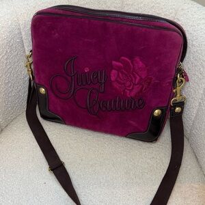 Juicy Couture Fuchsia Laptop Bag with Brown Accents